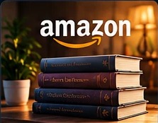 Stack of hardcover books on a desk