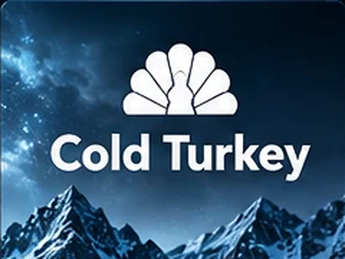 Cold Turkey app shown blocking a website on a laptop