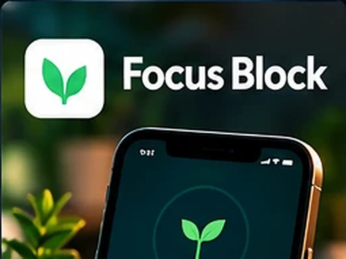 Focus Block app shown blocking distracting apps on a smartphone