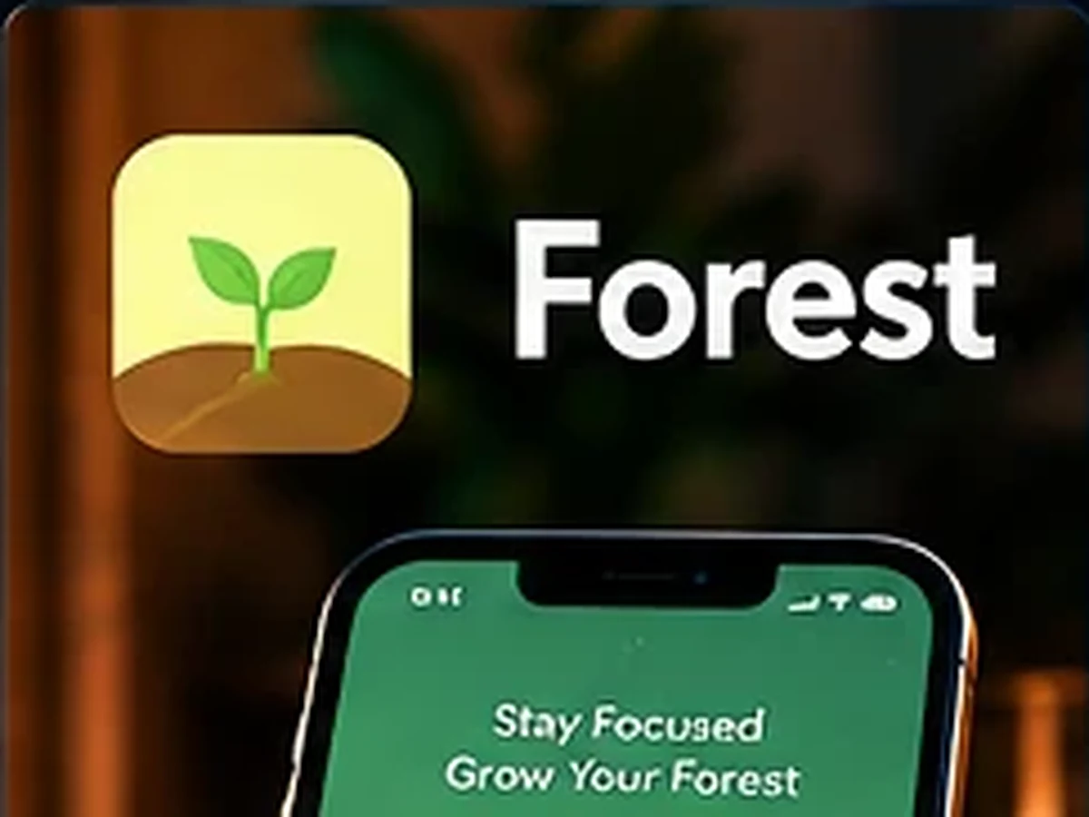 Forest app focus timer shown on a smartphone