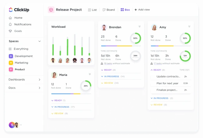 click up interface