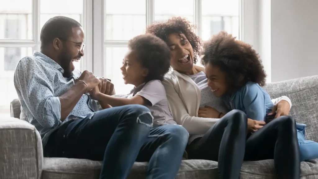 happy family spending time together