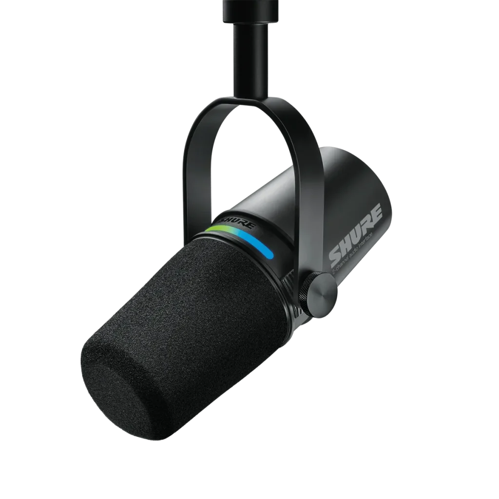 Shure MV7i professional microphone for remote work meetings