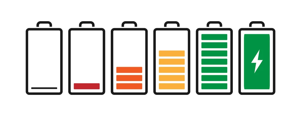Laptop battery indicator showing full charge