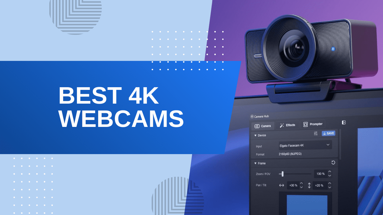 Best 4K webcams graphic with Elgato Facecam Pro