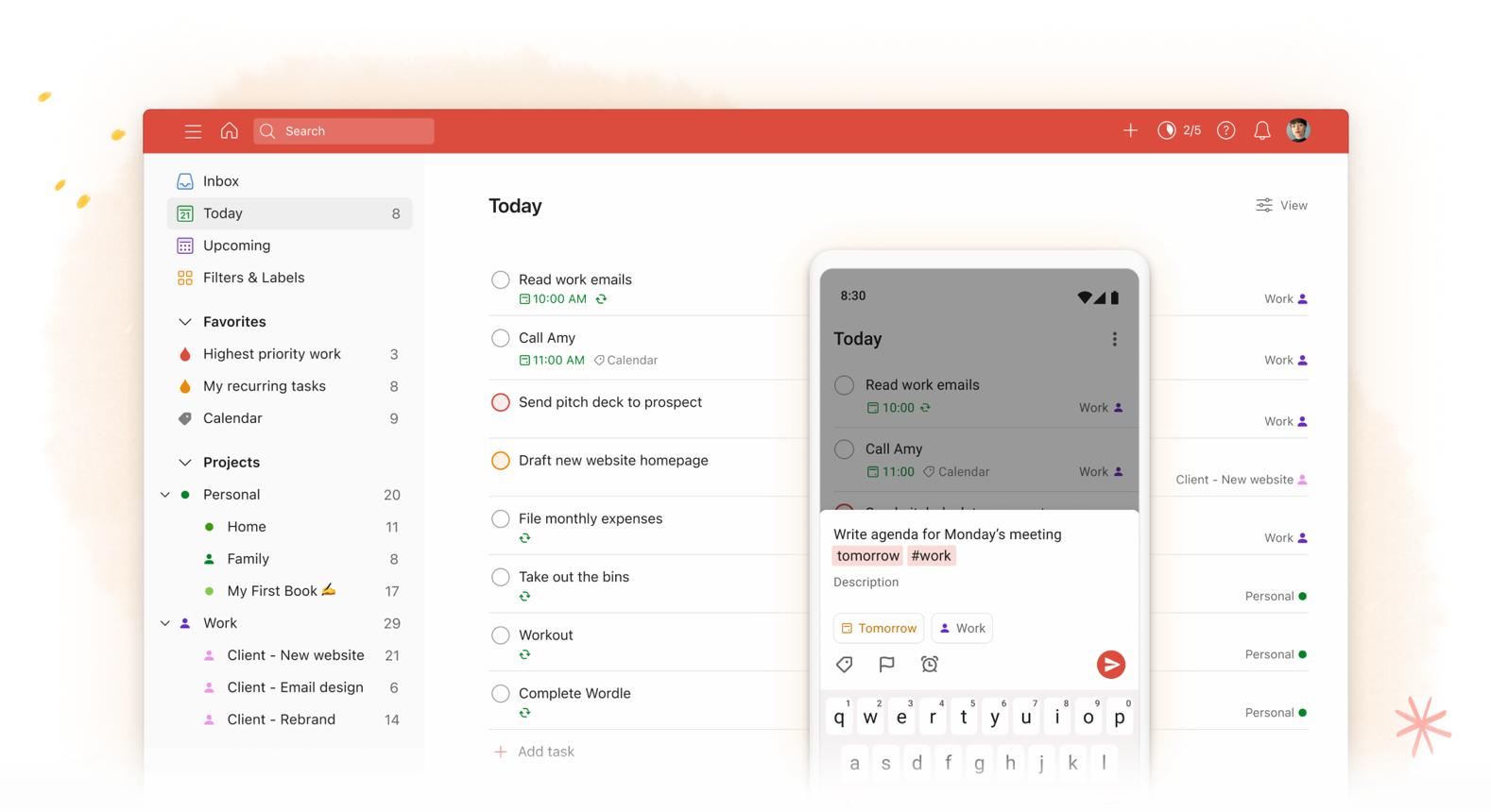 todist dashboard screenshot